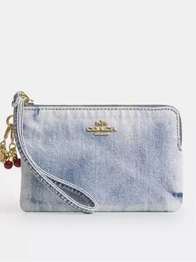 NWT Coach Wristlet in Loved Denim